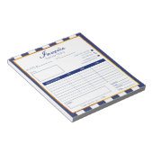 Vet Marineblauw Goud Easy Small Business Factuur Notitieblok (Schuin)