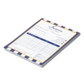 Vet Marineblauw Goud Easy Small Business Factuur Notitieblok (Gedraaid)