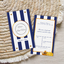 Vet marineblauw goud met logo productprijs label visitekaartje