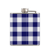 Vet marineschip en wit speldenpatroon met monogram heupfles (Achterkant)