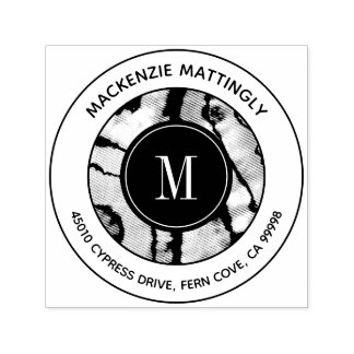 Vet Marmer Agaat Tie Dye Textuur Monogram Adres Zelfinktende Stempel