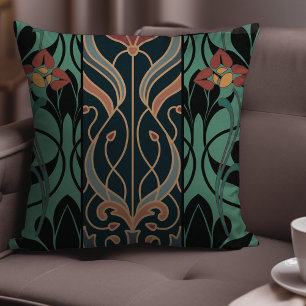Vet Maximalistisch Art Nouveau-ontwerp Kussen