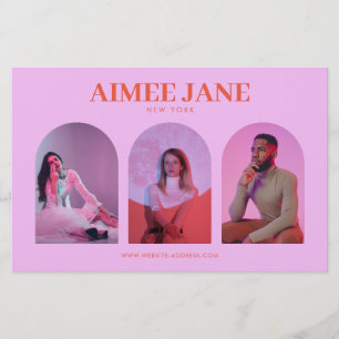 Vet minimalistisch boetiek, salon foto trio roze flyer