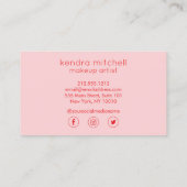 Vet minimalistisch rode lippen Logo make-up arties Visitekaartje (Achterkant)