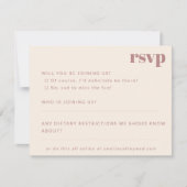 Vet minimalistisch stoffig Roos retro aangepaste b RSVP Kaartje (Voorkant)