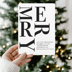 Vet minimalistisch vrolijk kerstdiner kaart