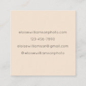 Vet Minimalistisch Zacht Zwart Tall Font Hedendaag Vierkante Visitekaartje (Achterkant)