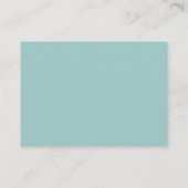 Vet Minimalistische Aqua Blue Retro Custom Wedding Informatiekaartje (Achterkant)