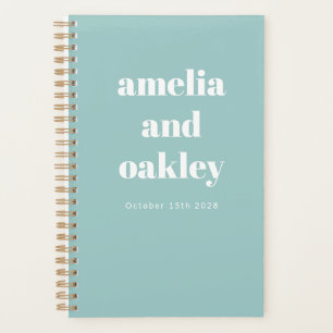 Vet Minimalistische Aqua Blue Retro Custom Wedding Planner
