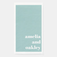 Vet Minimalistische Aqua Blue Retro Custom Wedding
