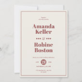 Vet minimalistische bruiloft uitnodiging (Voorkant)