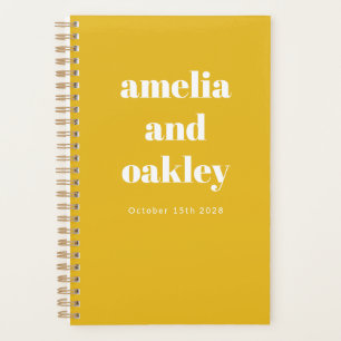 Vet Minimalistische Zomer Geel Retro Custom Weddin Planner