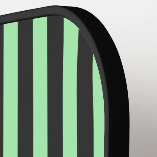 Vet Mint Groen en Zwarte Stripe Persoonlijk Pickleball Paddle (Links Detail)