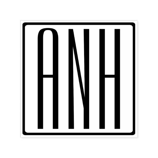 Vet Modern 3 Initialen Monogram Zelfinktende Stempel (Design)