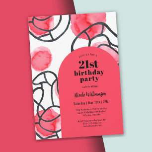 Vet Modern Abstract Patroon 21e Verjaardagsfeest Kaart