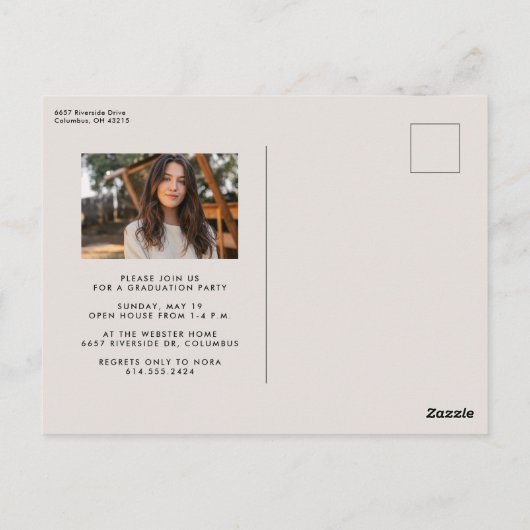 Vet modern afstuderen twee foto afstuderen briefkaart (Achterkant)