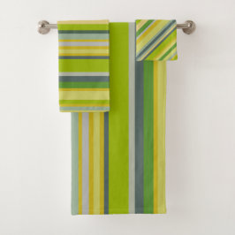 Vet modern Bamboe-kleurenpatroon met meerdere stre Bad Handdoek