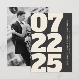 Vet Modern Bewaar de datum met donkere foto Kaart