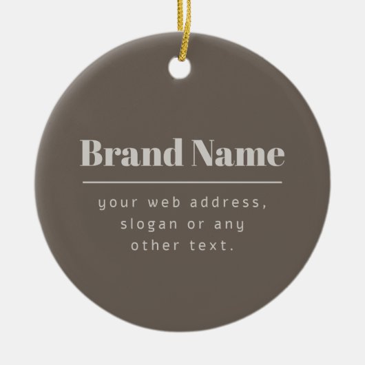 Vet Modern Donker & Licht Beige Merk of Zaken Keramisch Ornament (Voorkant)