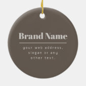 Vet Modern Donker & Licht Beige Merk of Zaken Keramisch Ornament (Achterkant)