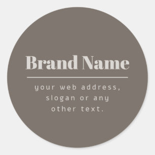 Vet Modern Donker & Licht Beige Merk of Zaken Ronde Sticker