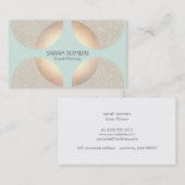 Vet Modern Faux Gold Folie en Glitter Turquoise Visitekaartje (Voorkant / Achterkant)