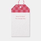 Vet Modern Geruit Vrolijk & Helder Kerstmis Cadeaulabel (Achterkant)