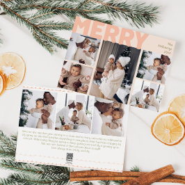 Vet Modern Koraal Vrolijk Jaar In Review Acht Foto Feestdagenkaart