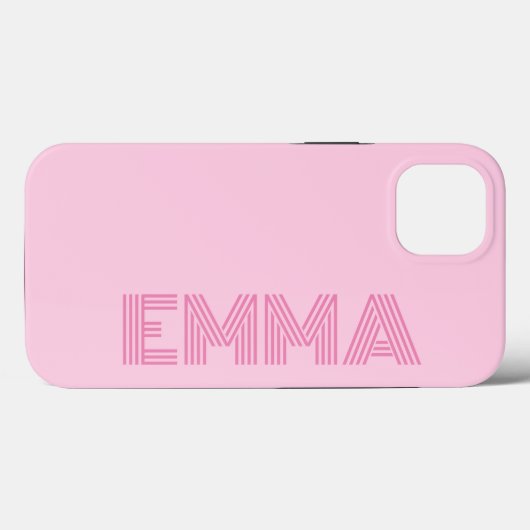 Vet Modern Meisje Roze Monogram Naam Case-Mate iPhone Case (Achterkant (horizontaal))