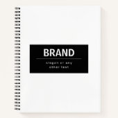 Vet Modern Merk of Bedrijfsnaam | Zwart-wit Notitieboek (Voorkant)