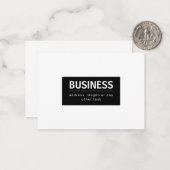 Vet Modern Merk of Bedrijfsnaam | Zwart-wit Notitiekaartje (Voorkant / Achterkant in situ)