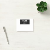 Vet Modern Merk of Bedrijfsnaam | Zwart-wit Post-it® Notes (Kantoor)