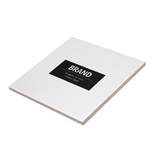 Vet Modern Merk of Bedrijfsnaam | Zwart-wit Tegeltje (Zijkant)