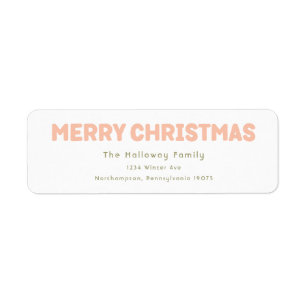 Vet Modern Merry Christmas Retouradres Etiket