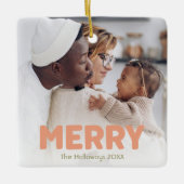 Vet Modern Merry Keramisch Ornament (Voorkant)