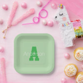 Vet Modern monogram | Bleek & Kelly Green Papieren Bordje (Feest)