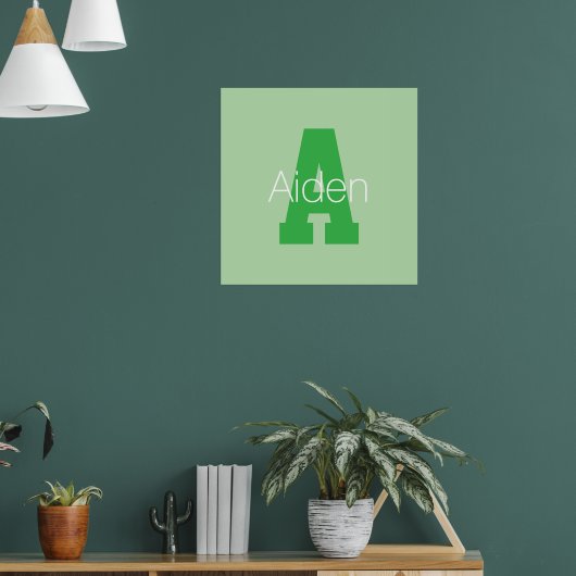 Vet Modern monogram | Bleek & Kelly Green Poster (Woonkamer 1)