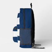 Vet Modern Navy Blauw Gestreept Patroon met Hart Bedrukte Rugzak (Rechts)