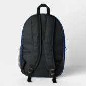 Vet Modern Navy Blauw Gestreept Patroon met Hart Bedrukte Rugzak (Achterkant)
