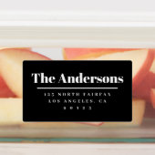 Vet modern retouradres zwart-wit labels (Aangebracht)