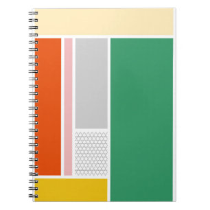 Vet Modern Retro Color Block Design Notitieboek