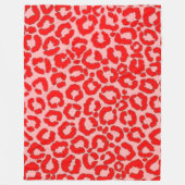 Vet modern rood roze luipaard fleece deken (Voorkant)
