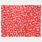 Vet modern rood roze luipaard fleece deken (Voorkant (Horizontaal))