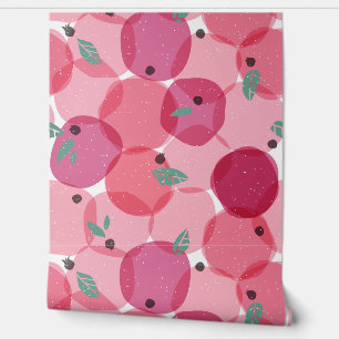 Vet Modern Roze Berry Fruit Polka Dot Patroon Behang