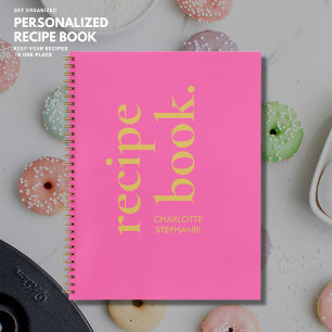 Vet Modern Roze Typografie Recept Boek