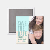Vet Modern Save the Date Photo Magnet Magneet (Voorkant / Achterkant)