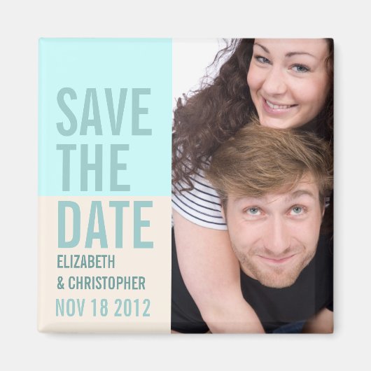Vet Modern Save the Date Photo Magnet Magneet (Voorkant)