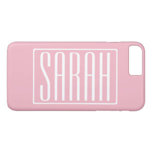 Vet & Modern Uw Naam of Woord Wit Op Roze iPhone 8 Plus / 7 Plus Hoesje