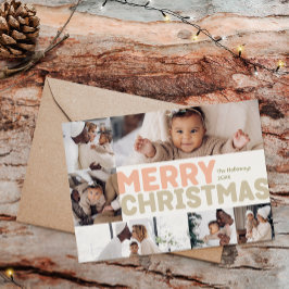 Vet Modern Vrolijk Kerstjaar in Review 6 Foto Feestdagenkaart