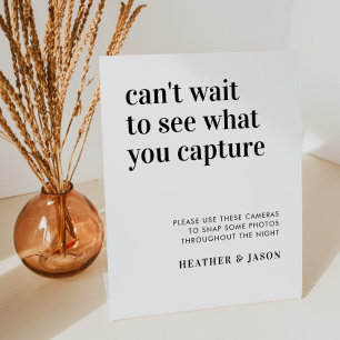 Vet Modern Weddenschap Wegwerpbaar Camerakeken Reclamebord Met Voetstuk